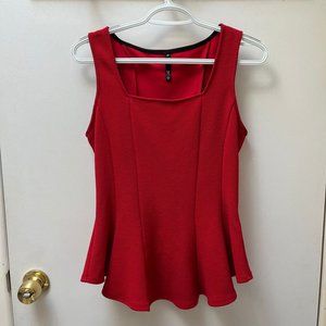 Love Culture Red Peplum Top Sleeveless